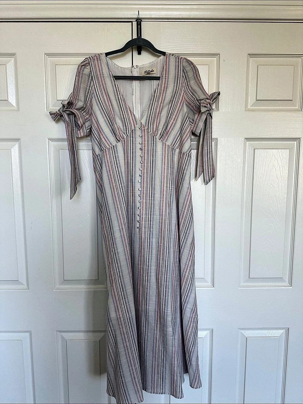 Listicle Striped Midi Dress in Blue & Pink Size Small Like New